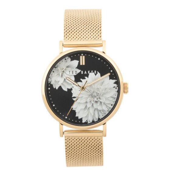 TED BAKER Gold Women's Phylipa Fashion Gold Mesh Bracelet Watch